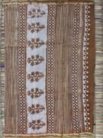 Caramel brown Bagru-Printed Chanderi Saree - Image 4