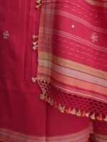 Carrot-Red pure cotton Bhujodi Dress-material - Image 3