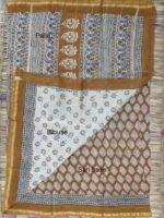 Coffee Brown Bagru-printed chanderi saree - Image 2