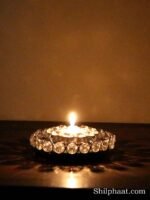 Round, crystal Tea-light Candle holder - Image 2