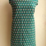 Dark-green Mercerized cotton Ikat Kurta Fabric