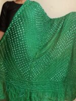 Dark-Green Polysilk Bandhani Dupatta