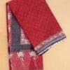 deep-madder-red-Bagru-kota-cotton-sari at Shilphaat