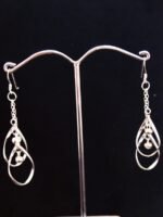 Chained Drops, Pure Silver Dangle Earrings - Image 3