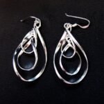 Three Drops Pure silver dangle Earrings