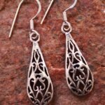 Handmade drop shape Silver Earrings