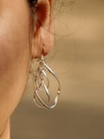Three Drops Pure silver dangle Earrings - Image 2
