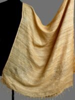 Fardi Mukaish Embroidery Beige Tussar Silk Dupatta - Image 3