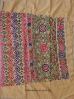 Fawn-Brown Punjabi Phulkari Salwar Fabric - Image 2