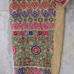 Fawn-Brown Punjabi Phulkari Salwar Fabric