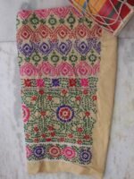 Fawn-Brown Punjabi Phulkari Salwar Fabric