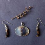 Fern Pattern Dendritic Agate Pendant Set