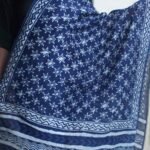 Floral indigo Dabu-Print Chanderi Dupatta
