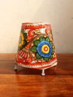 Flower painted Small Tholu Bommalata Table Lamp - Image 3