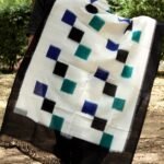Squares and Ivory-White Ikkat Dupatta