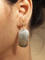 The Lotus Bloom- Handcarved Silver Earrings - Image 2