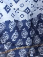 Indigo and white Silk-cotton 3 pc Ladies suit - Image 2