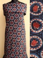 Indigo Dabu-Bagru Block-Printed Cotton Fabric - Image 4