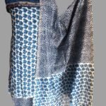 Block printed Indigo 3pc Chanderi Ladies suit