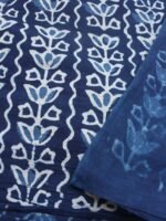 Indigo Dabu Block-printed pure cotton Fabric - Image 2