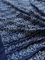 Indigo Dabu Block-printed pure cotton Fabric - Image 3