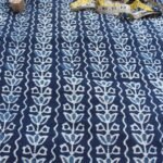 Indigo Dabu Block-printed pure cotton Fabric