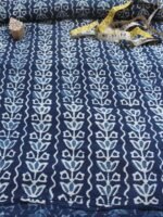 Indigo Dabu Block-printed pure cotton Fabric