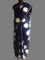 Chanderi Shibori Indigo Silk-cotton Sari - Image 2