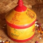 Kalash, Elephant on Yellow Wooden Sindur-Dani