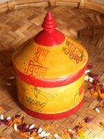 Kalash, Elephant on Yellow Wooden Sindur-Dani