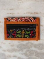 Kantha embroidery cotton pouch bag