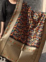 Kimkhwab Banarasi Black art-silk Dupatta