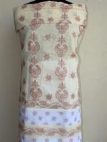 Light-yellow and White Chikankari 3pc ladies Suit - Image 3