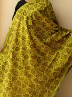 Green Block-printed Kantha Embroidered Silk Dupatta