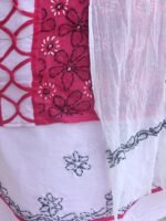 Magenta and white Chikankari 3pc Ladies Suit - Image 2