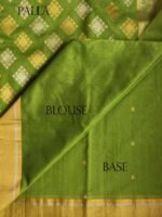 Golden, Silver Zariwork Pear Green Chanderi Sari - Image 4