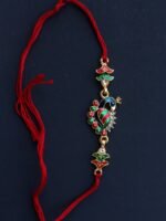 Enamelled Metallic Peacock Rakhi - Image 2