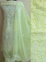 Mindaro-Yellow Georgette Chikankari Dress-material