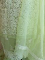 Mindaro-Yellow Georgette Chikankari Dress-material - Image 3