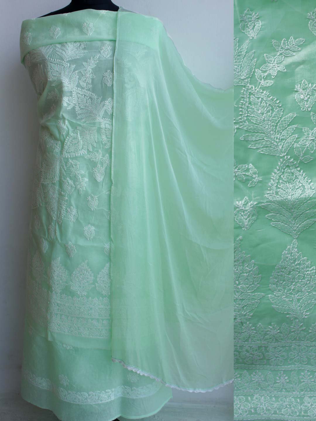 mint-green-cotton-chikankari-buta-dress-material.jpg Mint-Green cotton Chikankari Buta Suit - Image 1