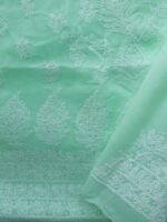 Mint-Green cotton Chikankari Buta Suit - Image 3