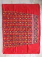Multicolour Phulkari on Red Salwar Fabric - Image 2