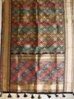 Multicolour Meenakari Banarasi on Black art-silk Dupatta - Image 3