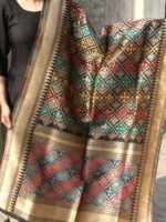 Multicolour Meenakari Banarasi on Black art-silk Dupatta