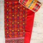 Multicolour Phulkari on Red Salwar Fabric