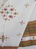 off-white mirrorwork Bhujodi woolen Shawl - Image 2