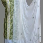 Light-yellow, white chikankari cotton Ladies suit
