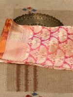 Orange-Pink Pure Katan Silk Banarasi Dupatta - Image 2