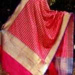 Loom Woven Blue border, Pink Banarasi Dupatta