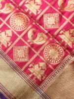 Pink Figurine Art-Silk Banarasi Dupatta - Image 2